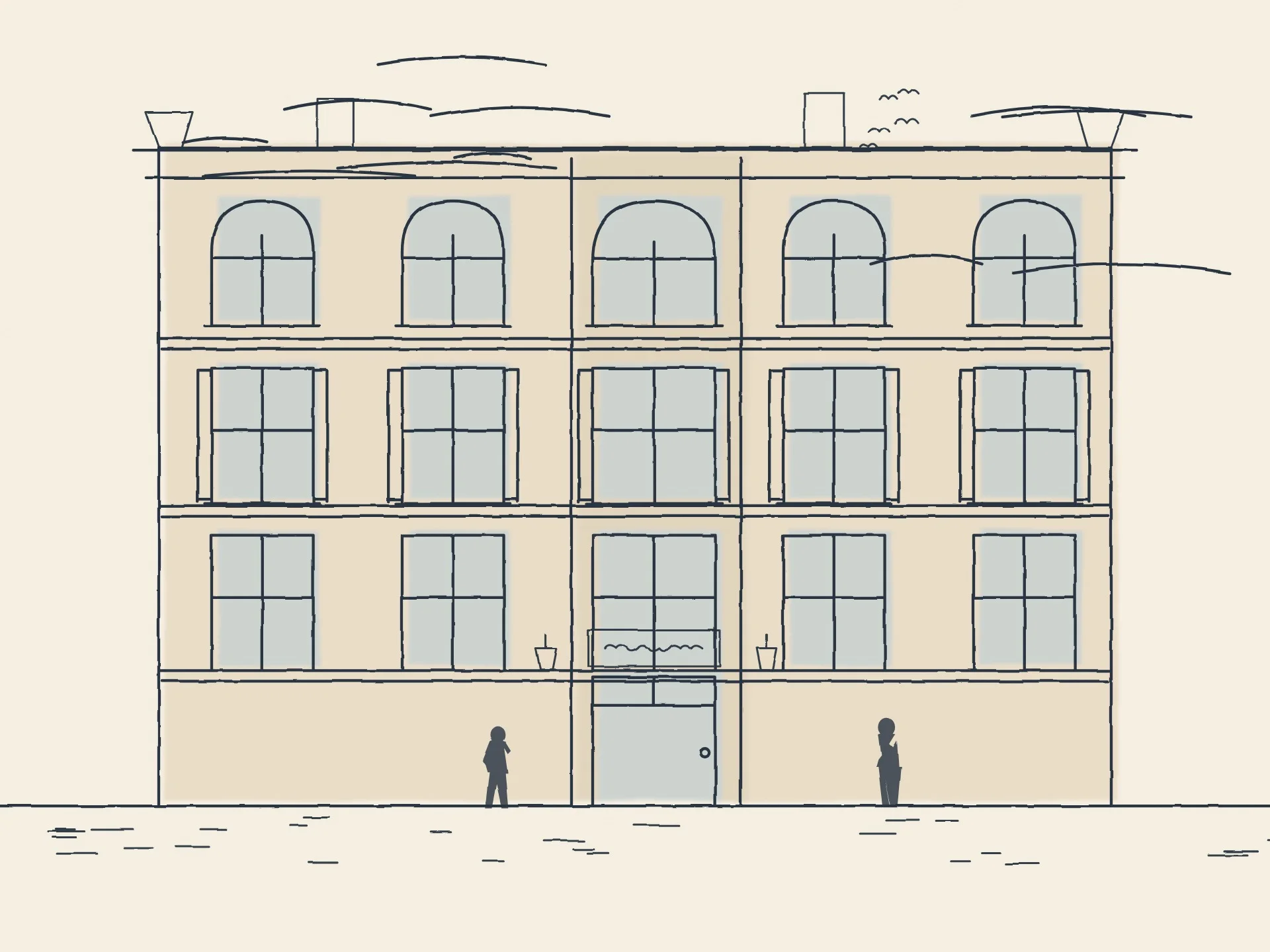 Pera apartmanı cephe çizimi
